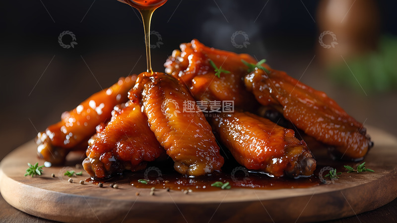高清大图下载【趣麦麦图】美食美味烤鸡翅摄影图