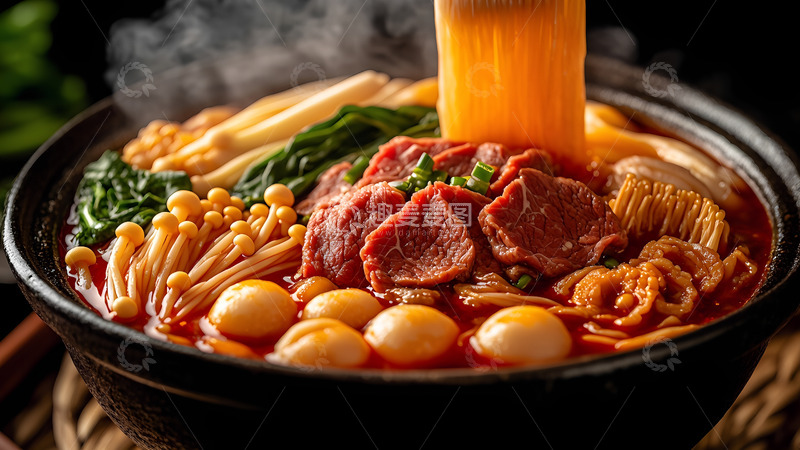 高清大图下载【趣麦麦图】美食椒麻大杂烩牛肉冒菜摄影图1