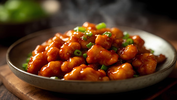 美味炒鸡块美食摄影图