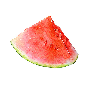 夏天水彩风西瓜