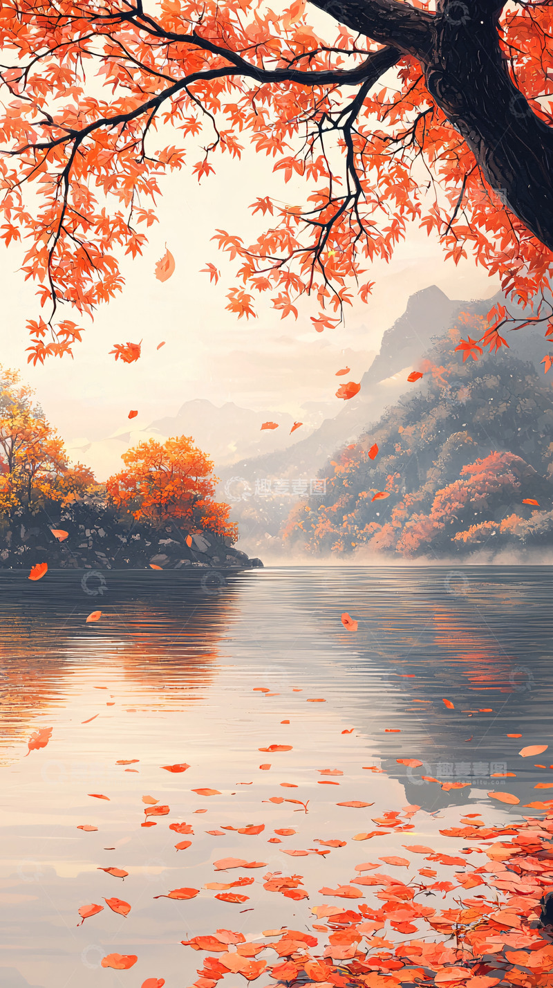 高清大图下载【趣麦麦图】秋日湖光山色