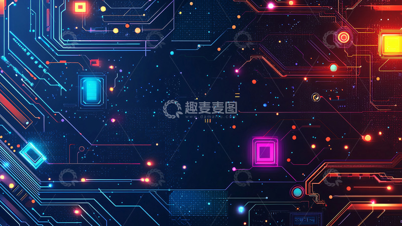 高清大图下载【趣麦麦图】科技感电路板背景