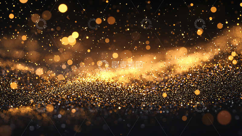 高清大图下载【趣麦麦图】金色闪光粒子背景