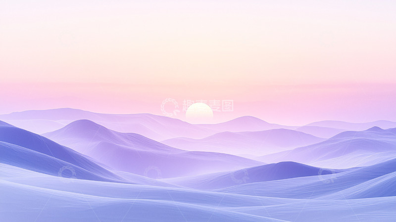 高清大图下载【趣麦麦图】粉色梦幻山脉日出