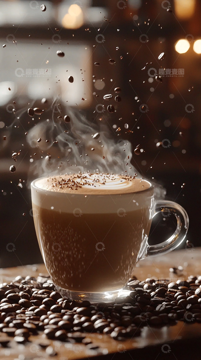 高清大图下载【趣麦麦图】热气腾腾的咖啡杯