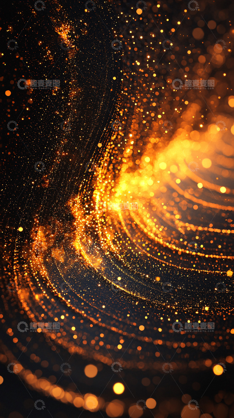 高清大图下载【趣麦麦图】金色光芒点缀的曲线
