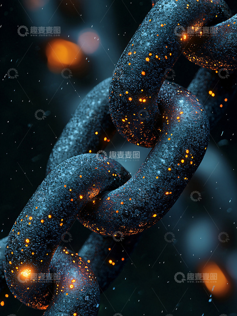 高清大图下载【趣麦麦图】生锈的金属链条特写