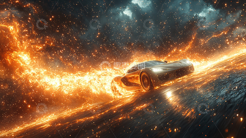 高清大图下载【趣麦麦图】火焰赛车