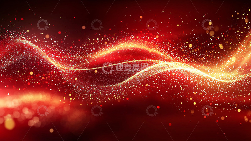 高清大图下载【趣麦麦图】红色能量波浪