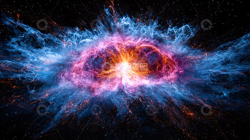 高清大图下载【趣麦麦图】宇宙中心能量爆发的视觉