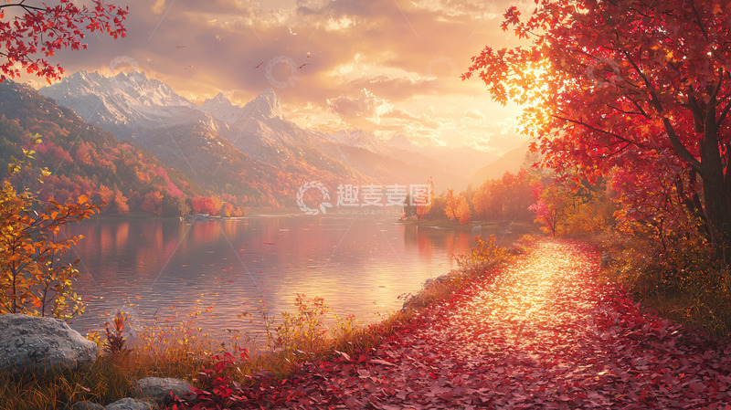 高清大图下载【趣麦麦图】秋日暖阳下的湖光山色