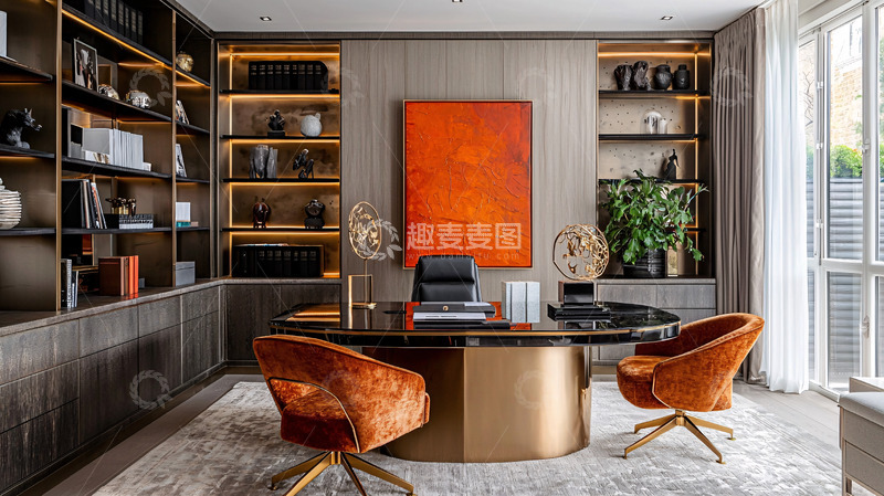 高清大图下载【趣麦麦图】高端大气现代化书房