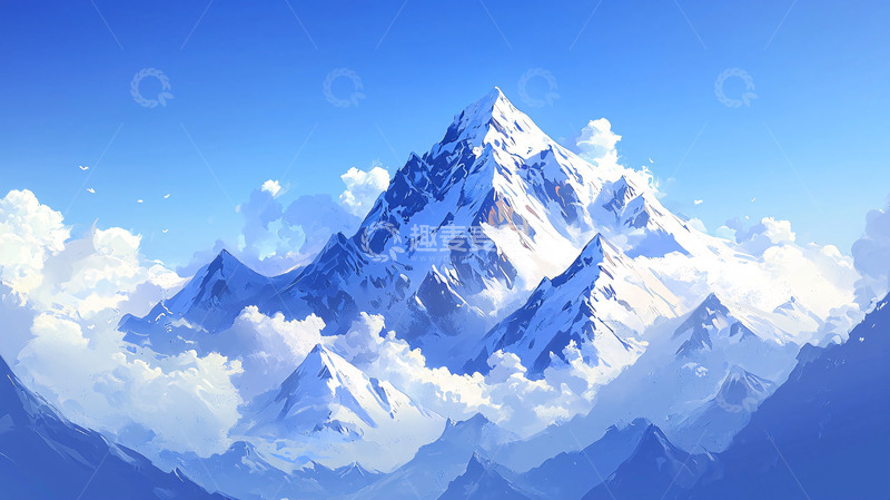 高清大图下载【趣麦麦图】云海雪山