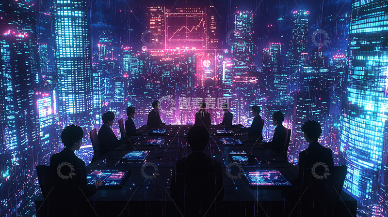 高清大图下载【趣麦麦图】未来都市会议室