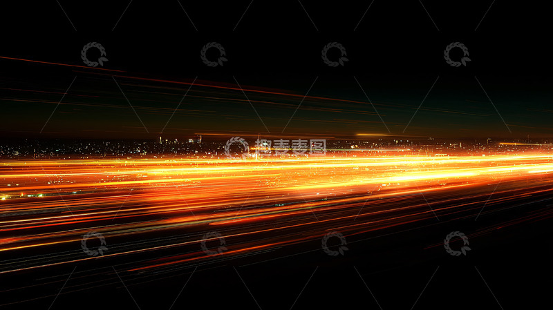 高清大图下载【趣麦麦图】夜景高速公路灯光轨迹