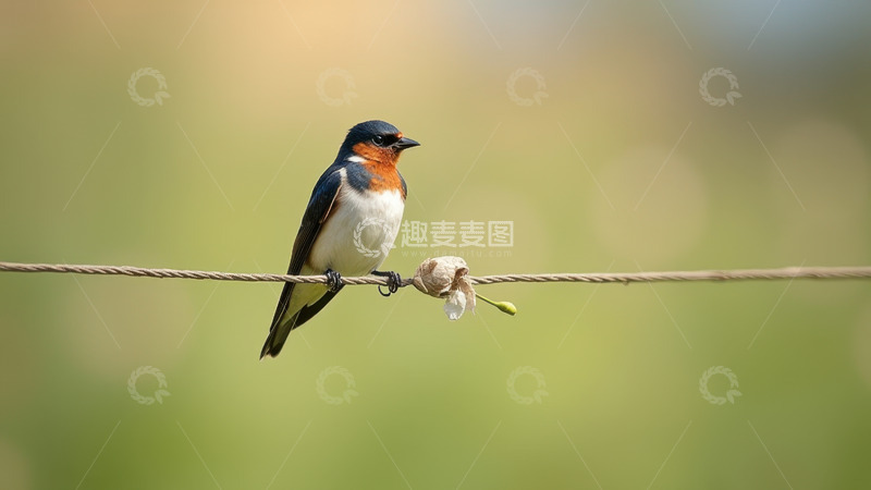 高清大图下载【趣麦麦图】电线上静立的燕子