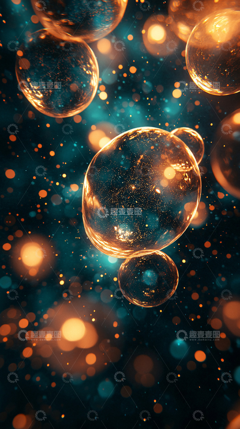 高清大图下载【趣麦麦图】闪耀光芒的球体漂浮