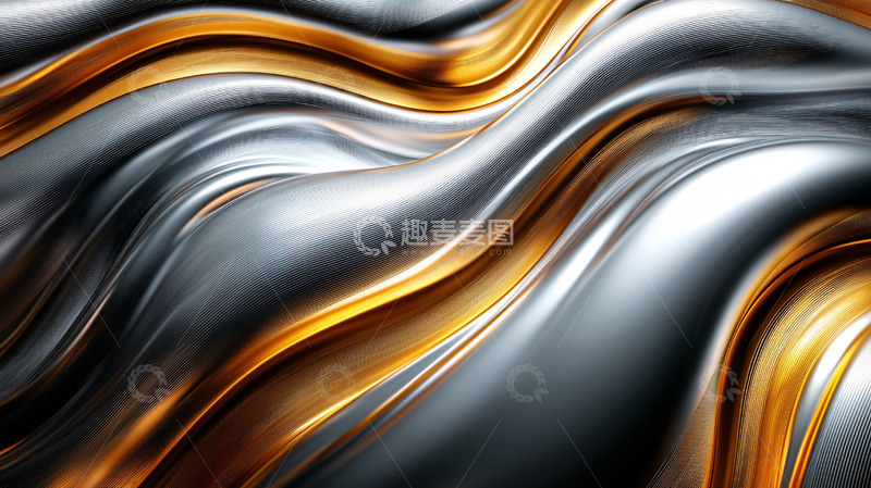 高清大图下载【趣麦麦图】-流动的金属质感背景