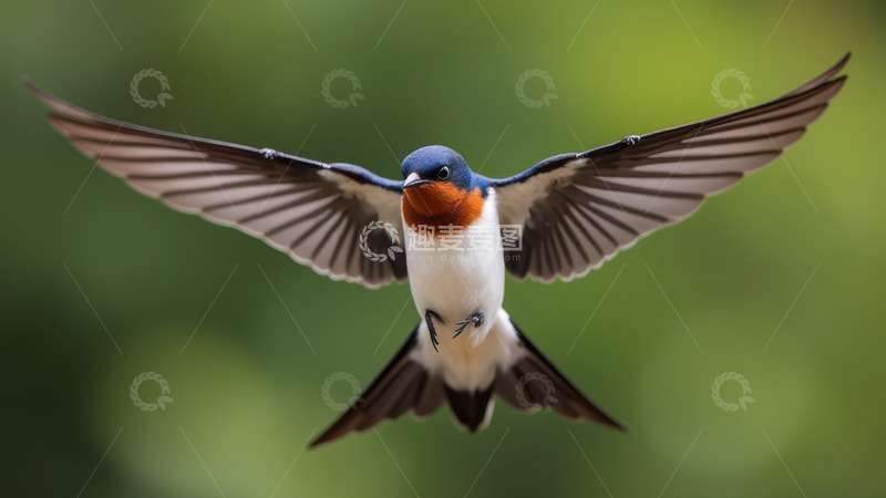 高清大图下载【趣麦麦图】迎面飞来的展翅燕子
