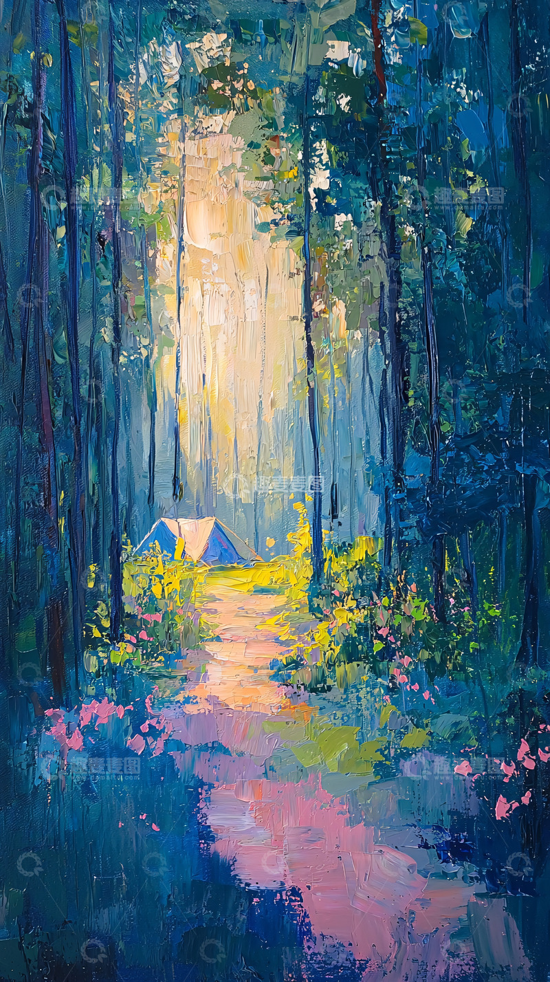 高清大图下载【趣麦麦图】森林露营地