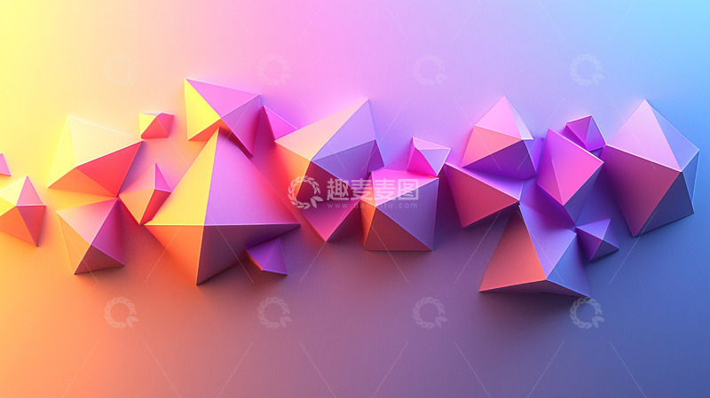 高清大图下载【趣麦麦图】彩色多边形堆叠
