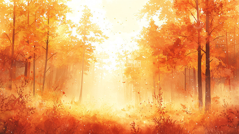 高清大图下载【趣麦麦图】秋季森林阳光