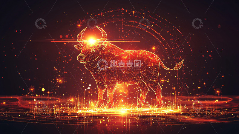 高清大图下载【趣麦麦图】火焰牛