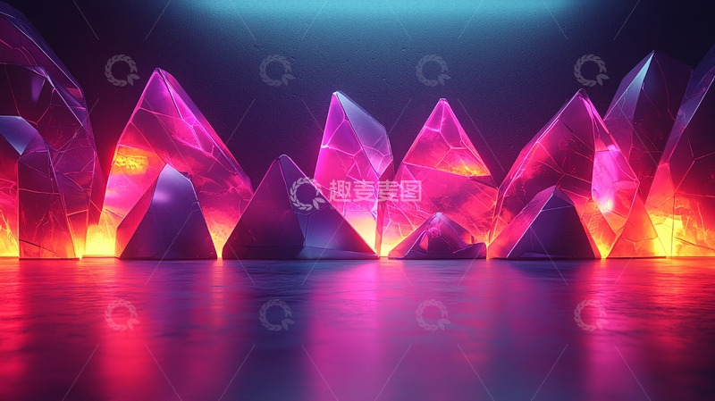 高清大图下载【趣麦麦图】霓虹水晶山脉