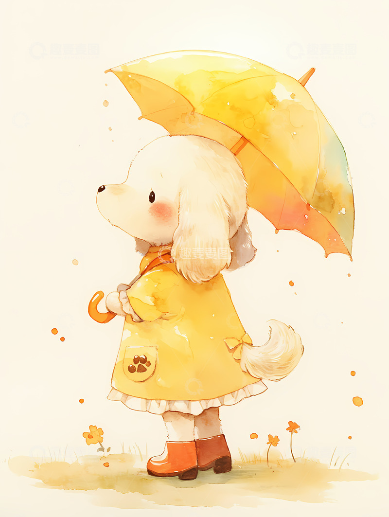 高清大图下载【趣麦麦图】狗狗插画素材6