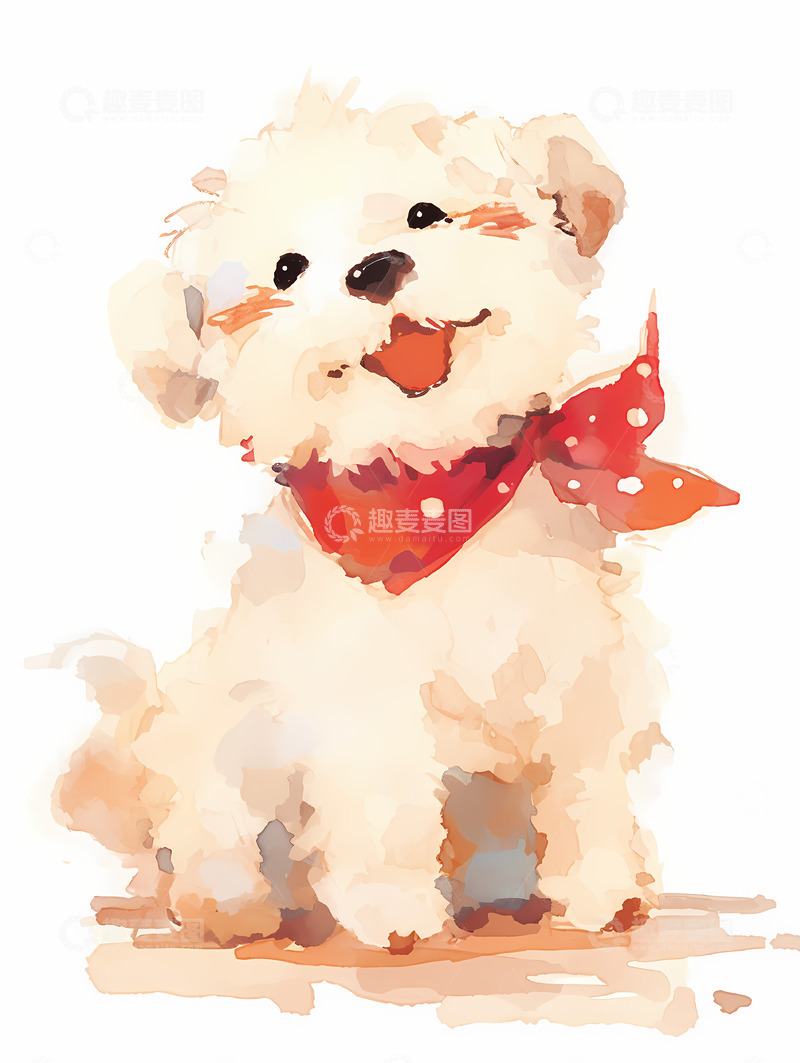 高清大图下载【趣麦麦图】狗狗插画素材12