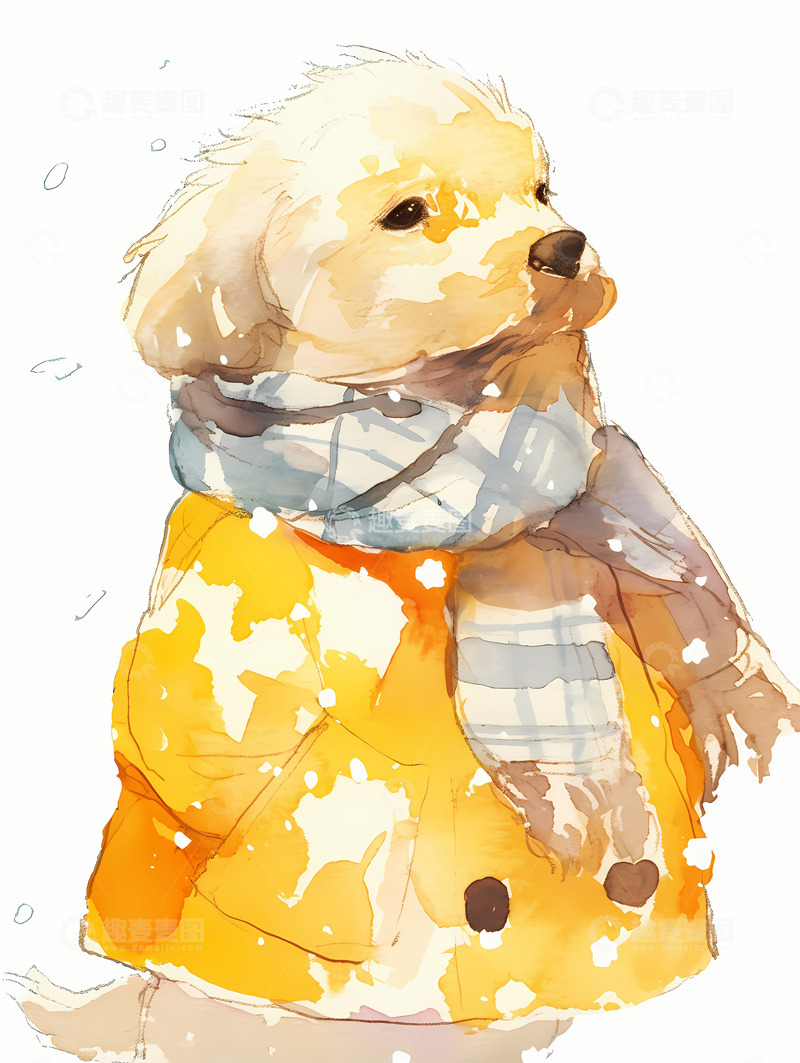 高清大图下载【趣麦麦图】狗狗插画素材3