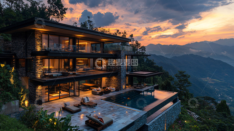 高清大图下载【趣麦麦图】山顶豪宅
