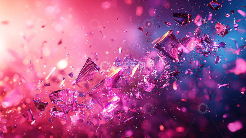 高清大图下载【趣麦麦图】绚丽破碎晶体