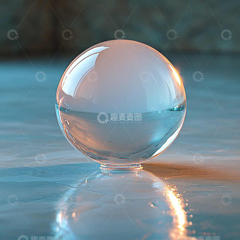 高清大图下载【趣麦麦图】清澈水球光影反射