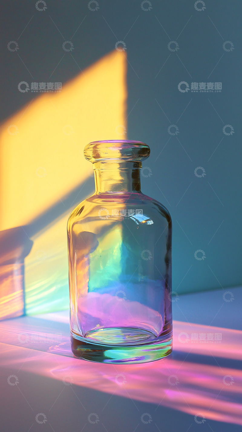 高清大图下载【趣麦麦图】光影玻璃瓶