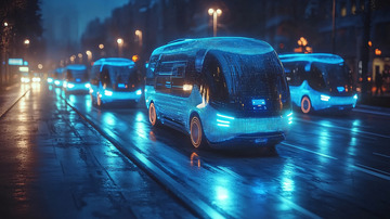 夜间自动驾驶公交车队