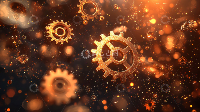 高清大图下载【趣麦麦图】金色齿轮