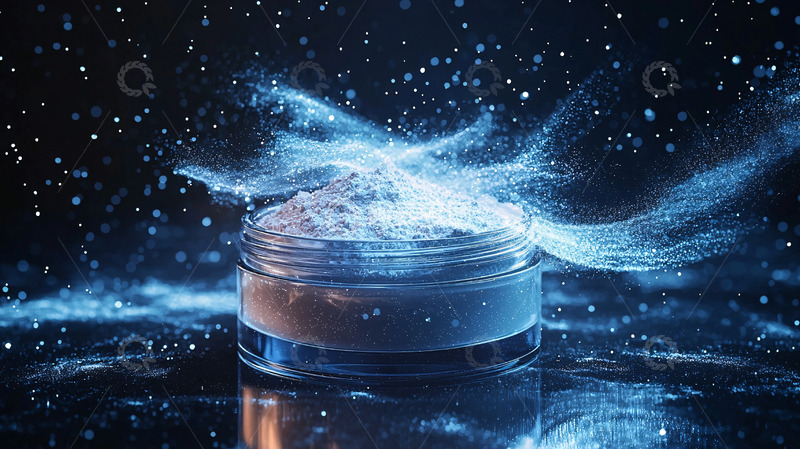 高清大图下载【趣麦麦图】蓝色星光环绕的粉末罐