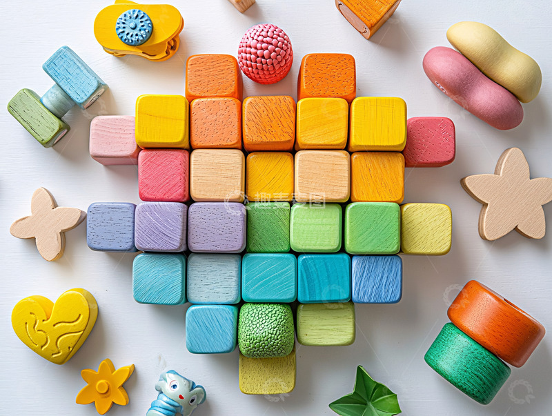 高清大图下载【趣麦麦图】彩虹积木