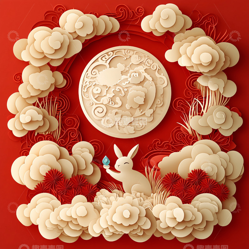 高清大图下载【趣麦麦图】中秋节海报