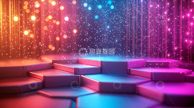 高清大图下载【趣麦麦图】炫彩灯光舞台背景