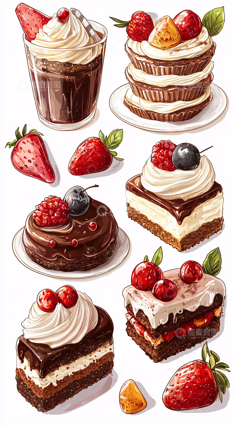 高清大图下载【趣麦麦图】手绘甜点