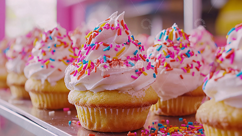 高清大图下载【趣麦麦图】彩色糖霜纸杯蛋糕