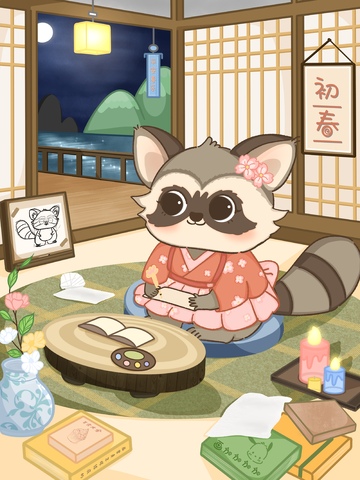 Q版原创画画的小浣熊