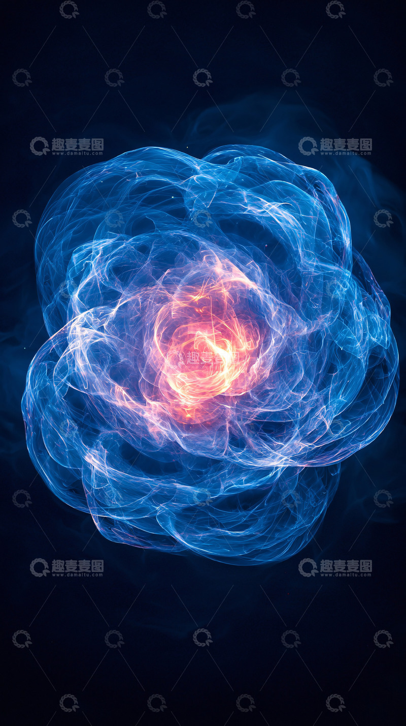 高清大图下载【趣麦麦图】蓝色光晕笼罩红色中心