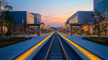 城市轨道交通的夜景
