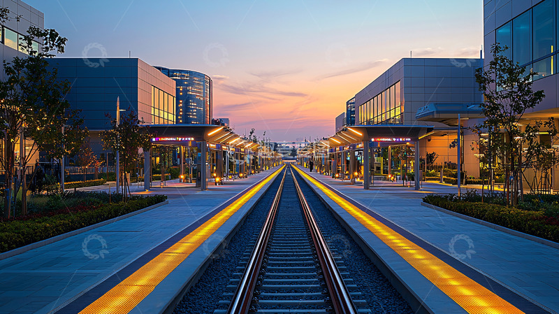 高清大图下载【趣麦麦图】城市轨道交通的夜景