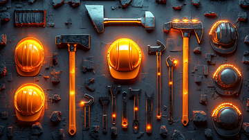 工地工具俯瞰图