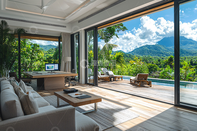 高清大图下载【趣麦麦图】现代简约别墅客厅景观