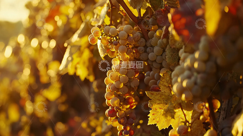 高清大图下载【趣麦麦图】金色阳光下的葡萄园